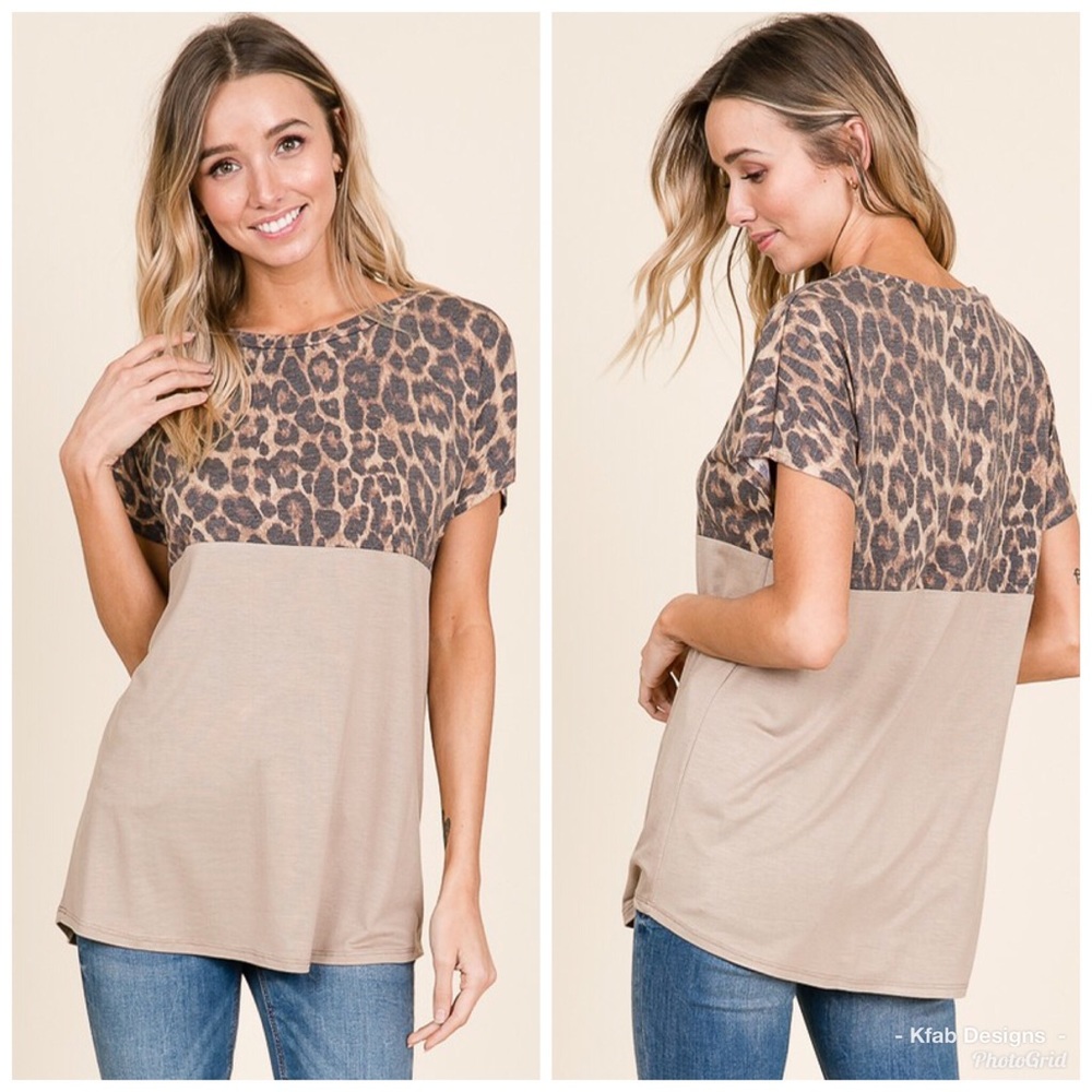 🐆LAST 1! Animal Print Color Block Top! - Picture 2 of 3